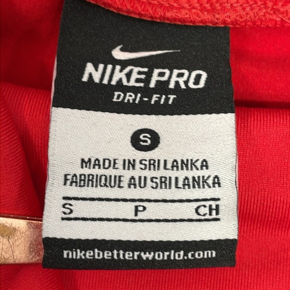 Nike Pro Dri Fit Long Sleeve Turtleneck Top Red S - Picture 10 of 16